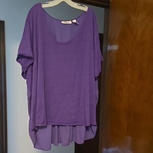 Roaman's Vibrant Purple Short Sleeve Top